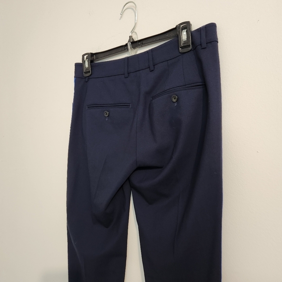 NWT Vince Wool Crepe Tuxedo Pants - Navy Blue with‎ Vibrant Blue Stripe - Size 2 - Picture 8 of 12